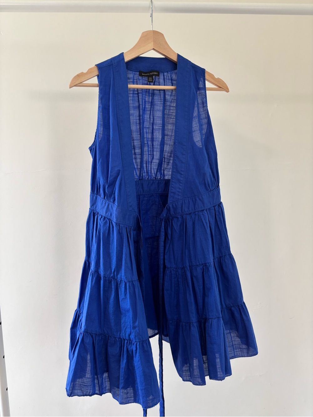 Banana Republic Sleeveless Wrap Cotton Midi Dress - Cobalt - Picture 8 of 9